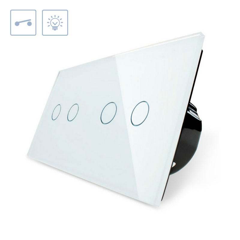 Interruptor Táctil, 4 Botones, Frontal Blanco_1