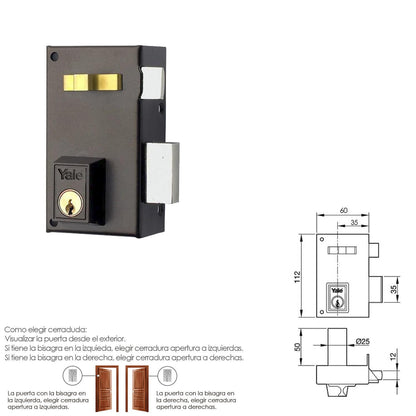 Cerradura Yale   56-a/hp/60/ Derecha_1
