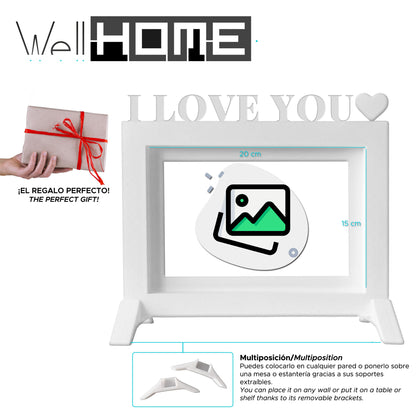 Wellhome - Marco I Love You Blanco 24x22,5 Cm Para Fotos 15x20 Cm_1