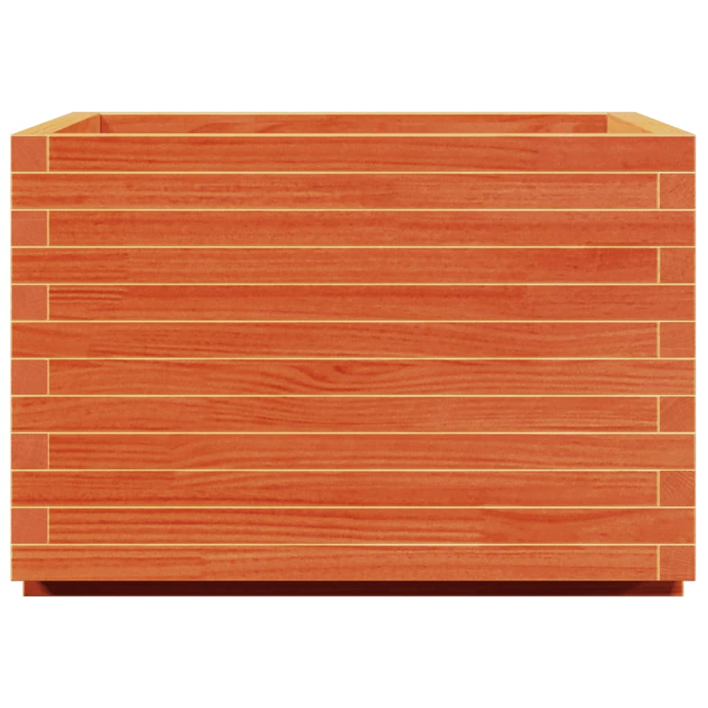 Jardinera Madera Maciza De Pino Marrón Cera 70x70x49,5 Cm_5