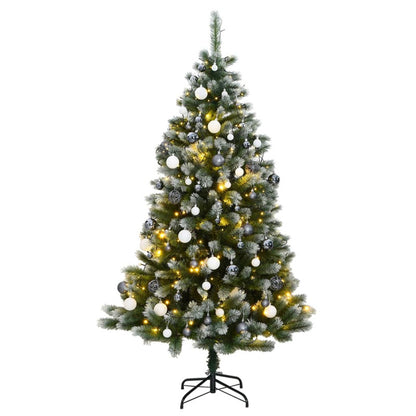 Vidaxl Árbol De Navidad Artificial Con Bisagras 150 Led Y Bolas 150 Cm_0