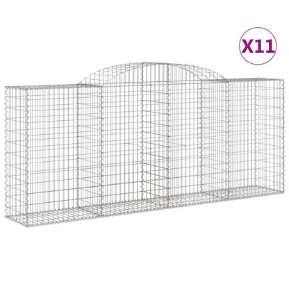 Cestas Gaviones 11 Uds Forma De Arco Hierro 300x50x120/140 Cm_0