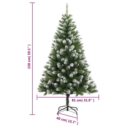 Vidaxl Árbol De Navidad Artificial Con Bisagras 150 Led Y Bolas 150 Cm_2