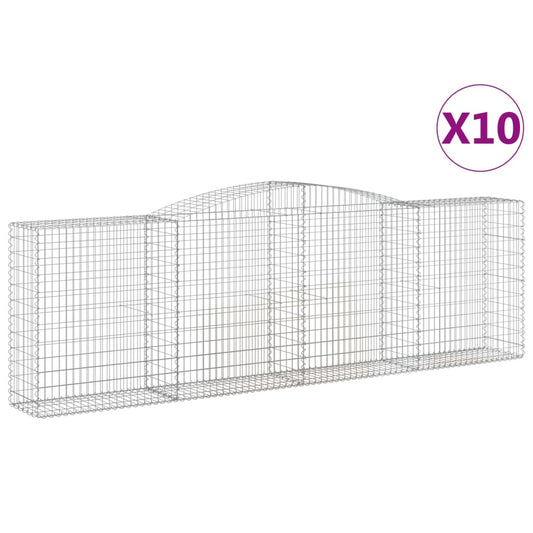Cestas Gaviones 10 Uds Forma De Arco Hierro 400x50x120/140 Cm_0