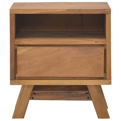 Mesita De Noche De Madera Maciza De Teca 40x30x45 Cm_1