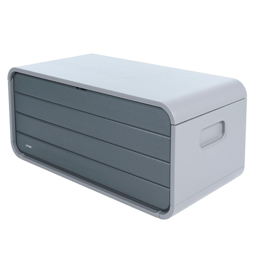 Baúl Exterior Ultrarresistente Gris C/tapa Abatible Lifetime_0