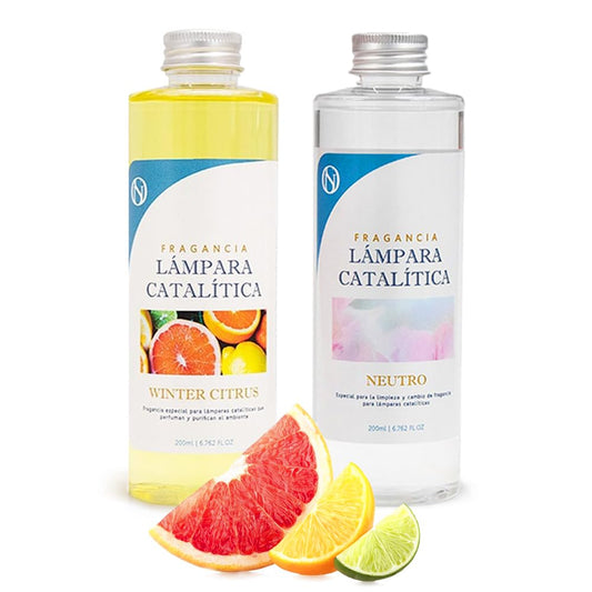 Pack Ahorro 2x Fragancias Lámpara Catalítica 200ml: 1 Aroma Winter Citrus + Limpiador Neutro_0