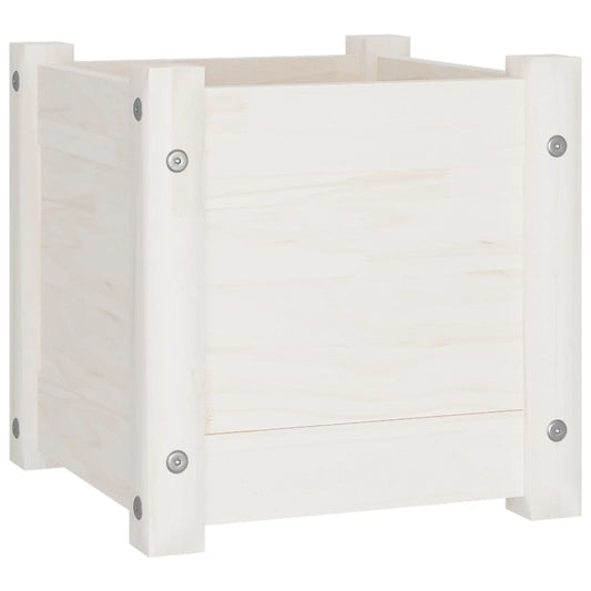 Jardinera De Madera Maciza De Pino Blanco 31x31x31 Cm_0