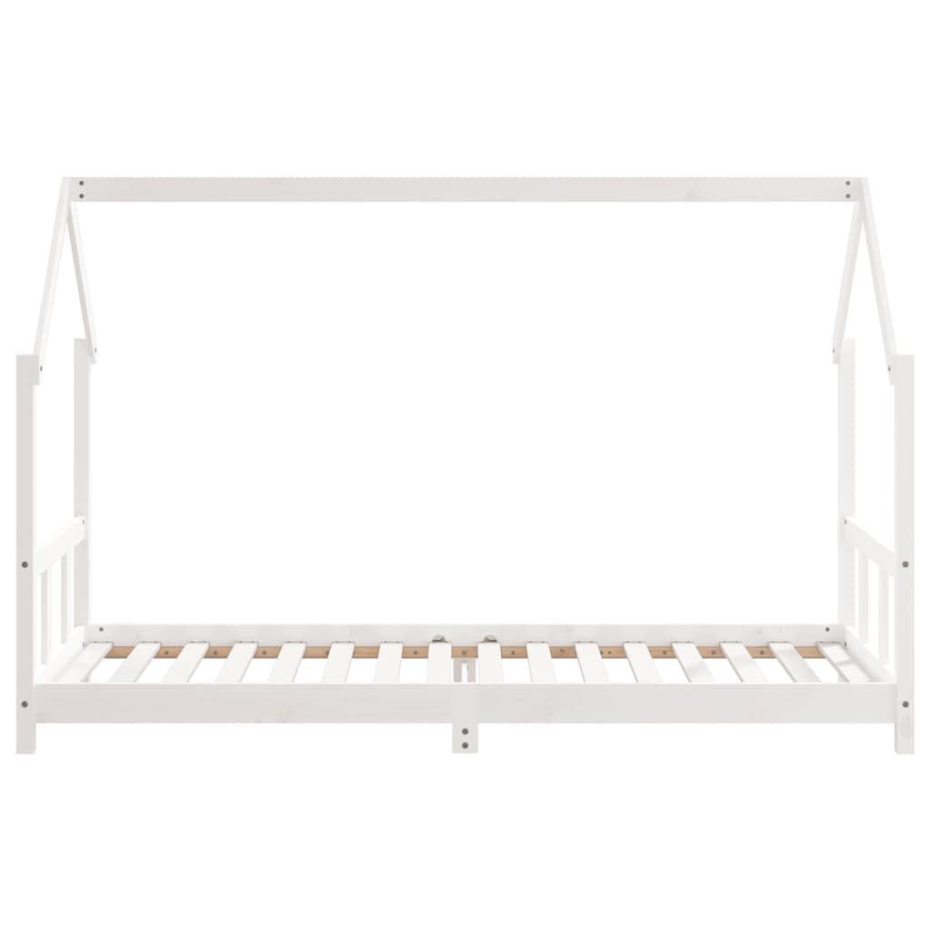Estructura De Cama Para Niños Madera De Pino Blanco 90x200 Cm / Vetonek_4