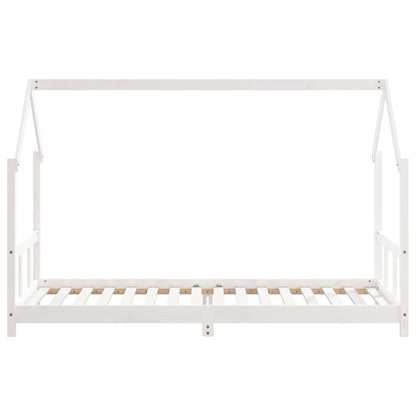 Estructura De Cama Para Niños Madera De Pino Blanco 90x200 Cm / Vetonek_4