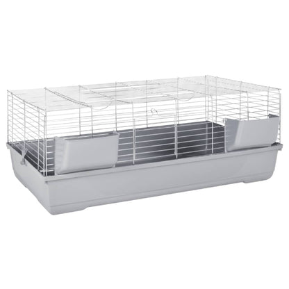 Vidaxl Jaula De Animales Pequeños Polipropileno Metal Gris 118x59x46cm_1