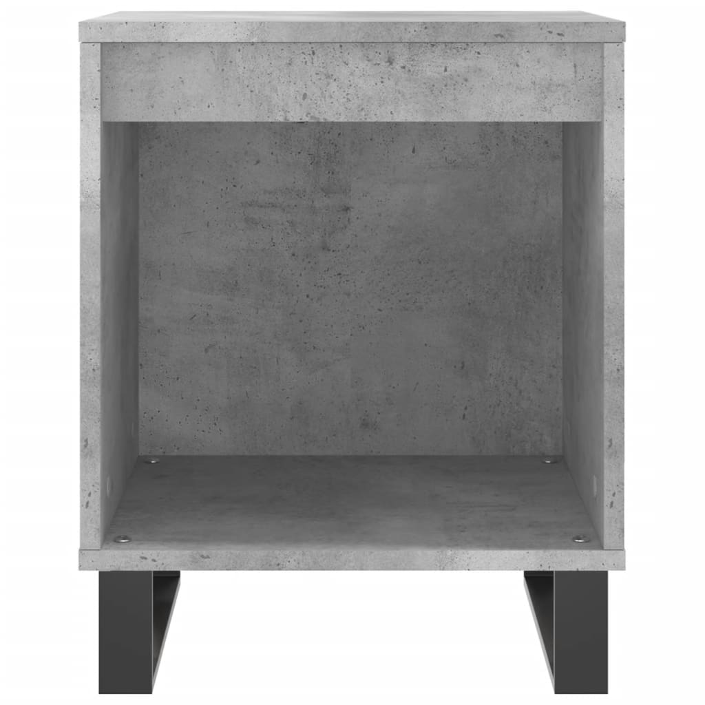 Mesita De Noche Madera De Ingeniería Gris Hormigón 40x35x50 Cm_2