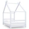 Vidaxl Estrado de cama de criança em madeira maciça de pinho branco 80x160 Cm
