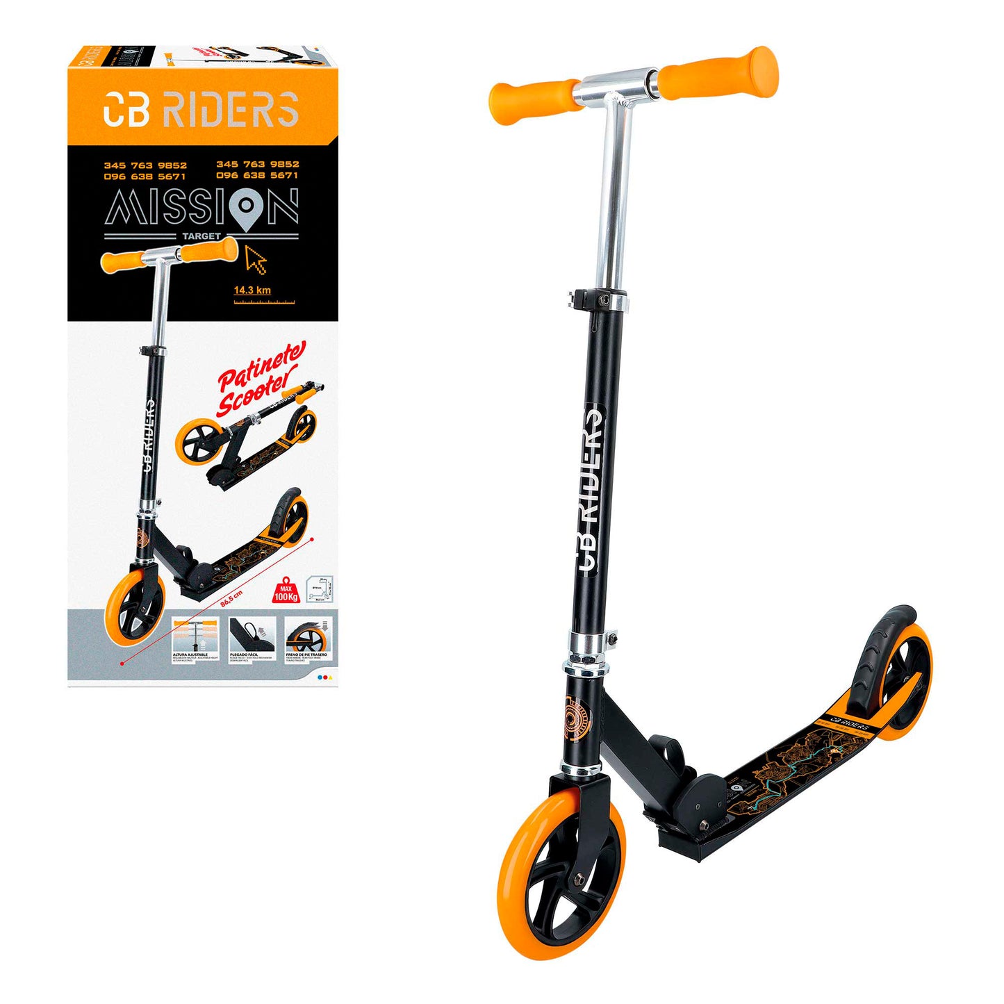 Patinete 2 Ruedas Naranja Pro Serie Cb Riders_0