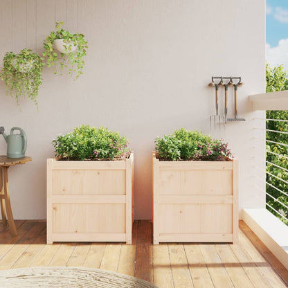 Jardineras De Exterior 2 Unidades Madera Maciza De Pino_2