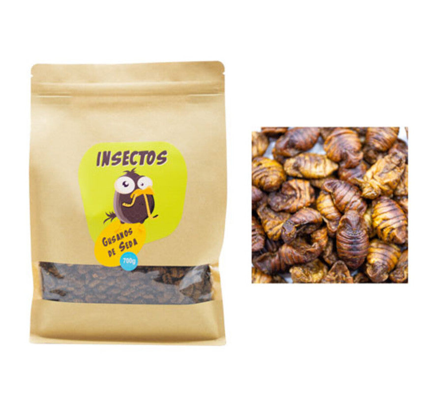 Gusanos De Seda Deshidratdos 350 G– Alimento Complementario Para Aves, Peces De Estanque Y Reptiles_0