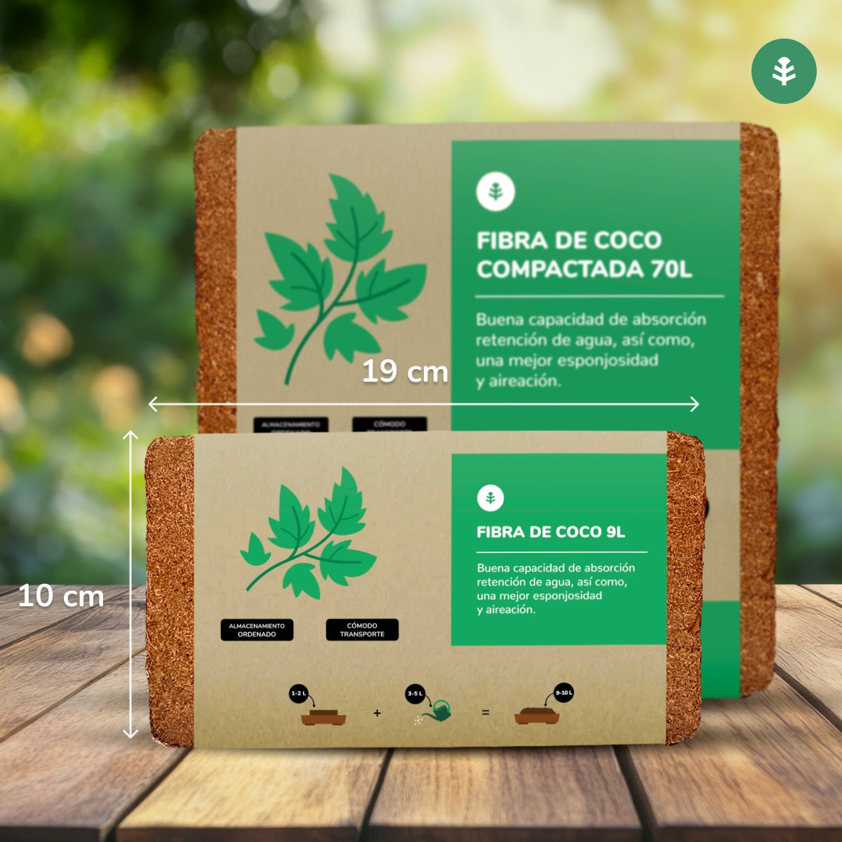 Substrato de Fibra de Coco Planeta Huerto 9 Litros 