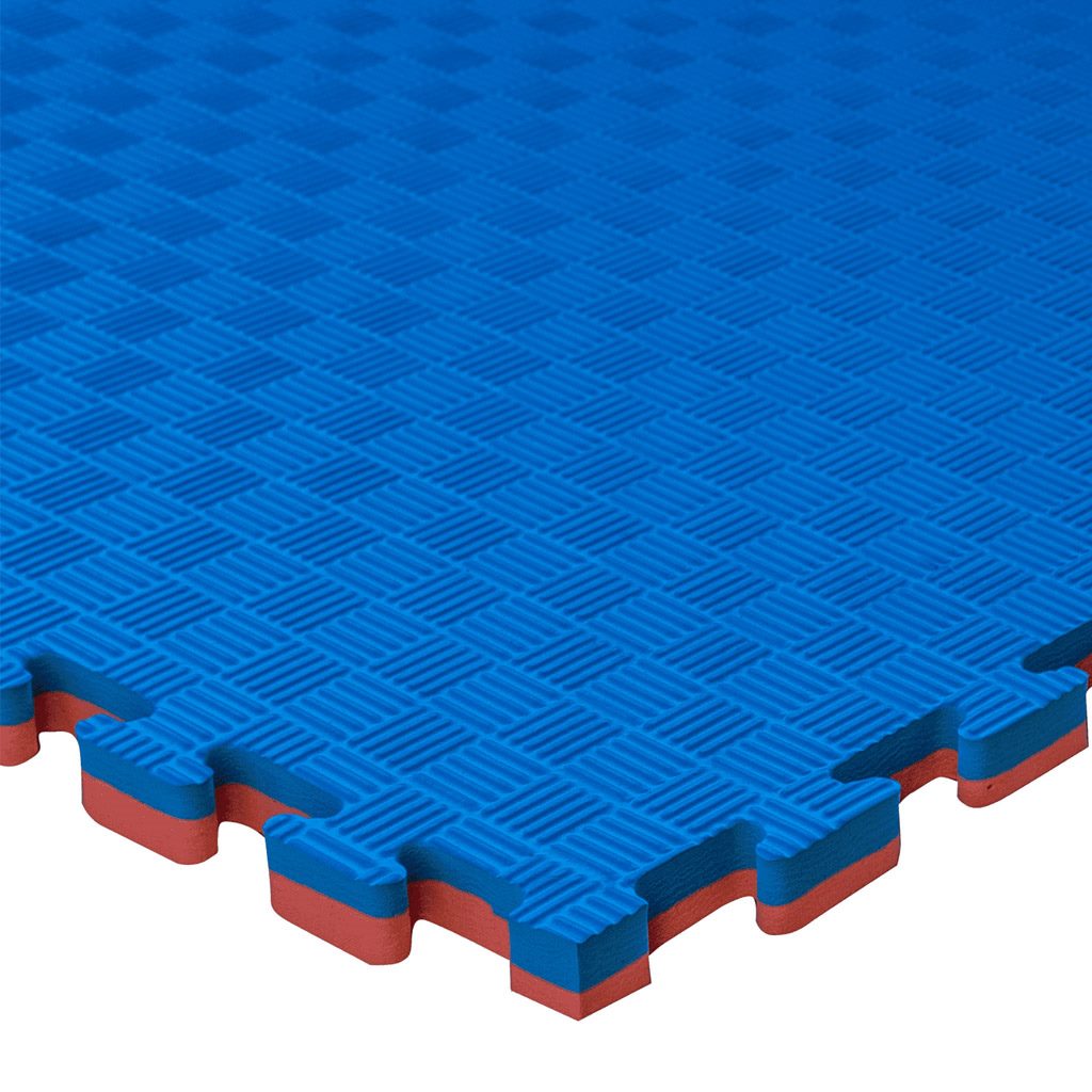 Tatami Puzzle 2cm 100x100cm – Superficie 5 Líneas Rojo/azul_0