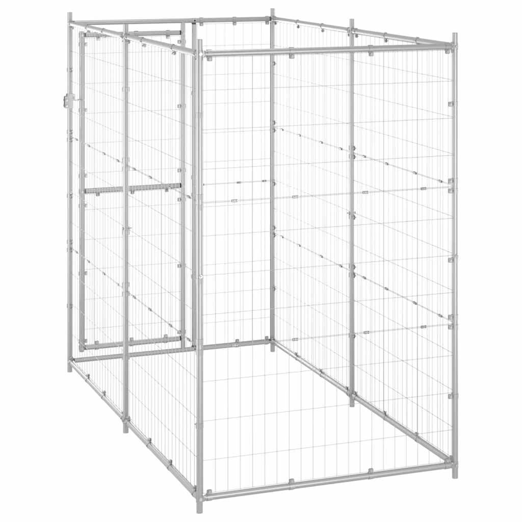 Perrera De Exterior De Acero Galvanizado 110x220x180 Cm_3