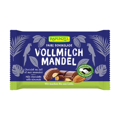 Snack Rapunzel Chocolate de Leite e Amêndoa 100g