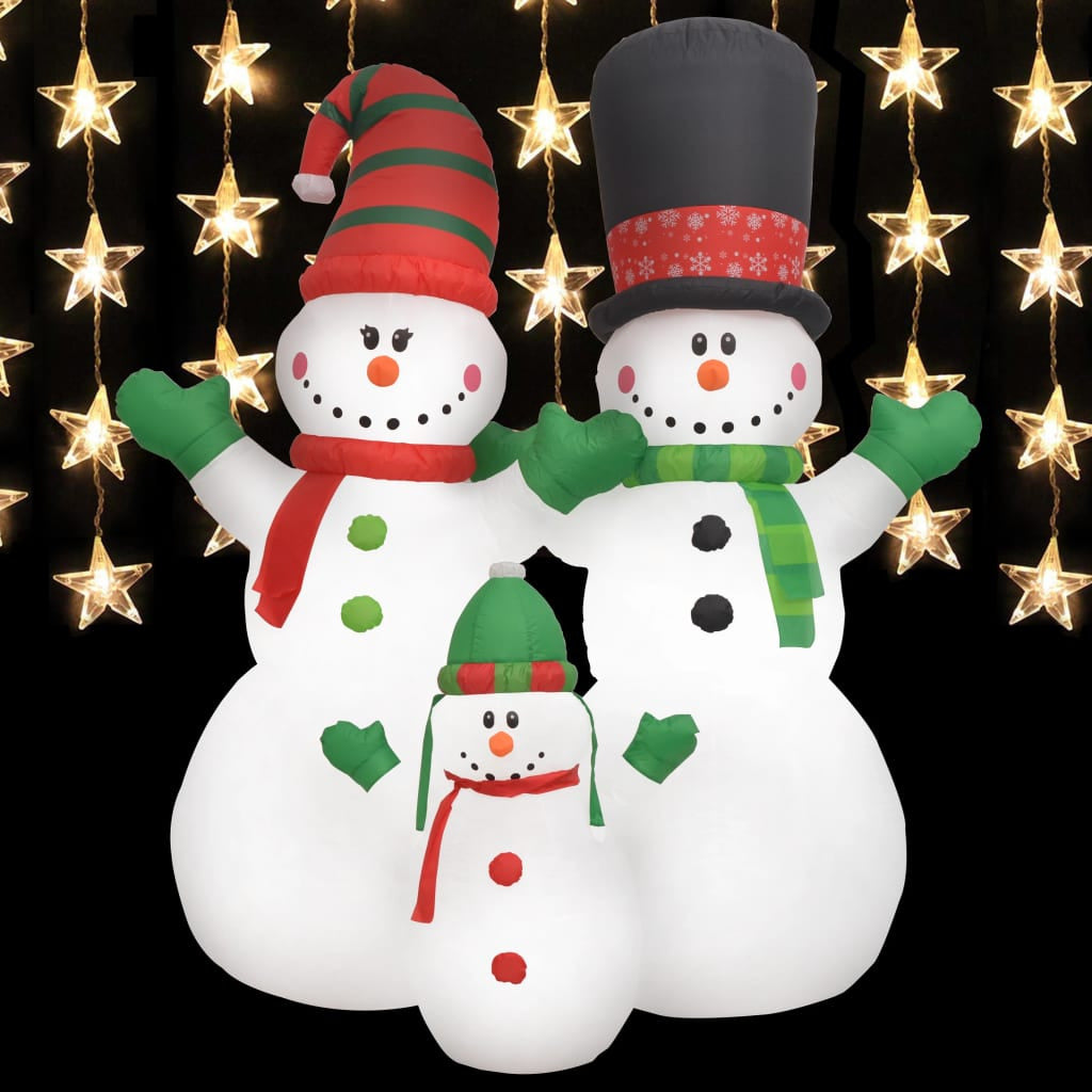 Vidaxl Familia De Muñecos De Nieve Inflables Con Led 240 Cm_3