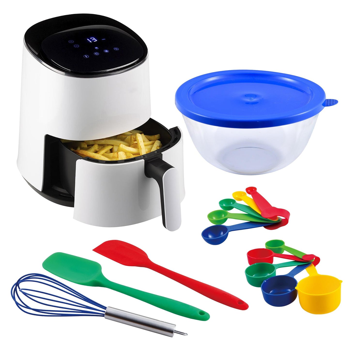 Airfryer Freidora De Aire Sin Aceite Naturfry Compact 2.5l 1450w Con Set De 14 Accesorios De Cocina_0