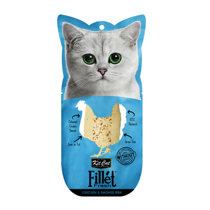 Kit Cat FilletFresh - Pacote de degustação com 18 unidades Petisco natural para gatos