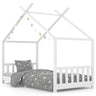 Vidaxl Estrado de cama de criança em madeira maciça de pinho branco 90x200 Cm