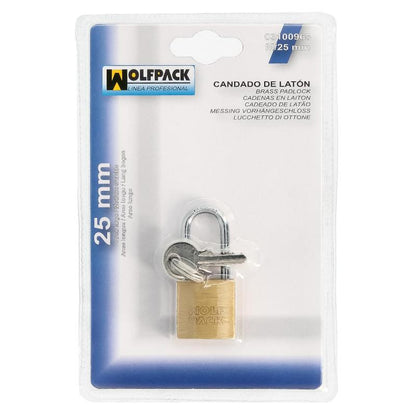 Candado Laton Arco Largo 25 Mm.