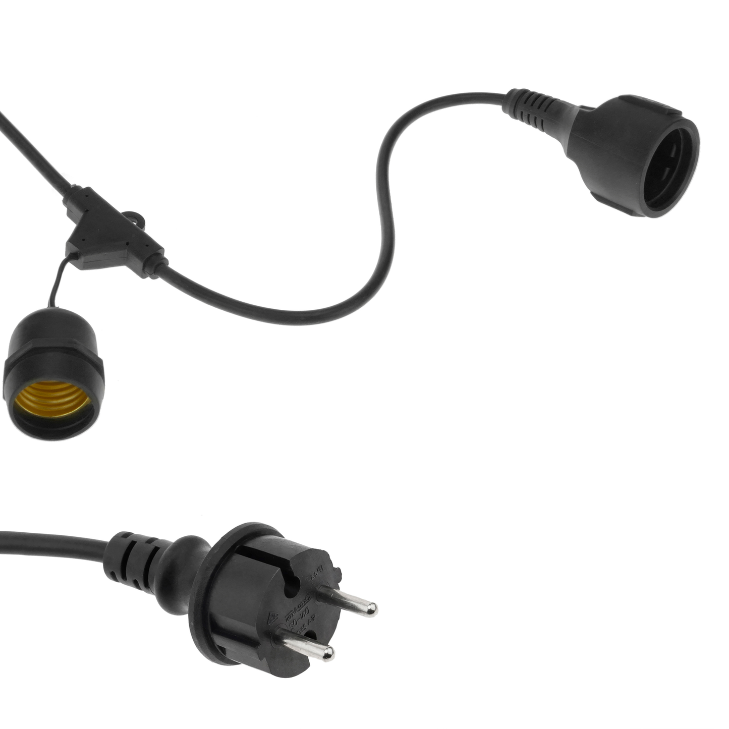 Guirnalda De 40 Bombillas Luces Con Casquillo E27 Exterior Ip44 Cable Eléctrico De 20m Extensible_0
