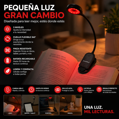 Lámpara De Luz De Lectura Roja_4