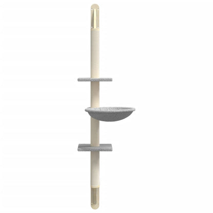 Árbol Rascador Para Gatos De Pared Gris Claro 142,5 Cm_3