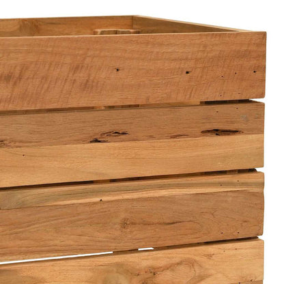 Arriate Elevado Madera De Teca Reciclada Y Acero 50x40x38 Cm_5