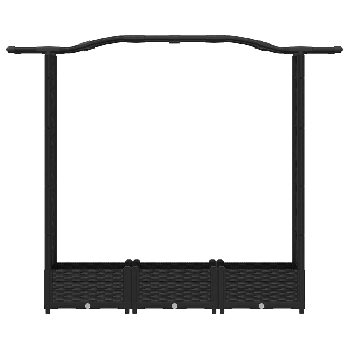 Cama Elevada Con Trellis Y Techo Negro 169 X 40 X 123 Cm Pp_3