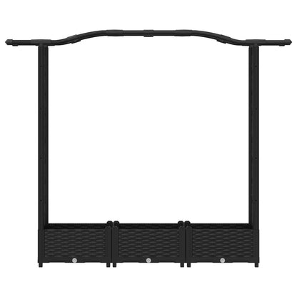 Cama Elevada Con Trellis Y Techo Negro 169 X 40 X 123 Cm Pp_3