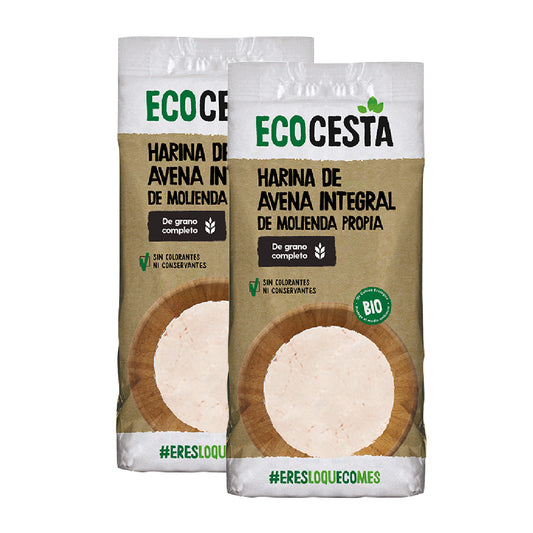 Embalagem de 2 Farinhas de Aveia Integral Biológica, Ecocesta, 500 g