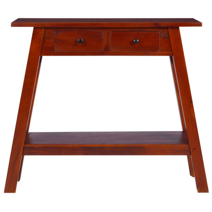 Mesa Consola Clásica De Madera Maciza Caoba Marrón 90x30x75cm_1