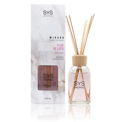 Ambientador Mikado Flor de Loto Mármol SYS Aromas 220 ml | Aroma Floral y Oriental | Calmante_0