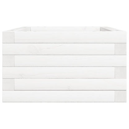 Jardinera De Madera Maciza De Pino Blanca 70x40x23 Cm_5