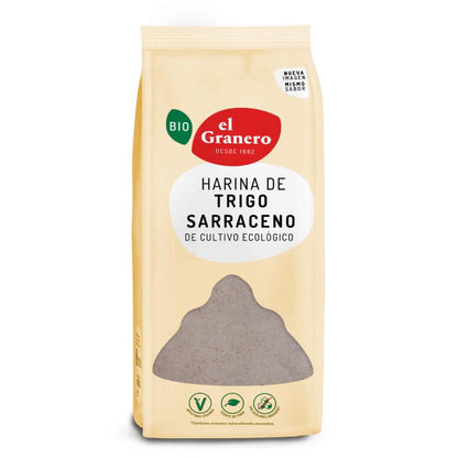 Embalagem de 2 Farinhas de Trigo Sarraceno Biológicas El Granero 1 kg