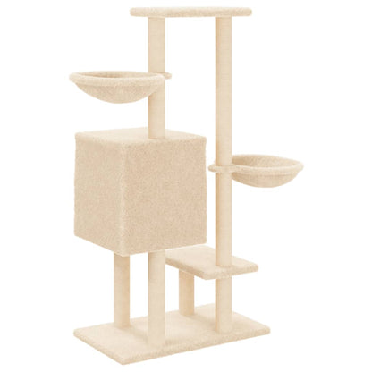 Rascador Para Gatos Con Postes De Sisal Color Crema 117 Cm_5