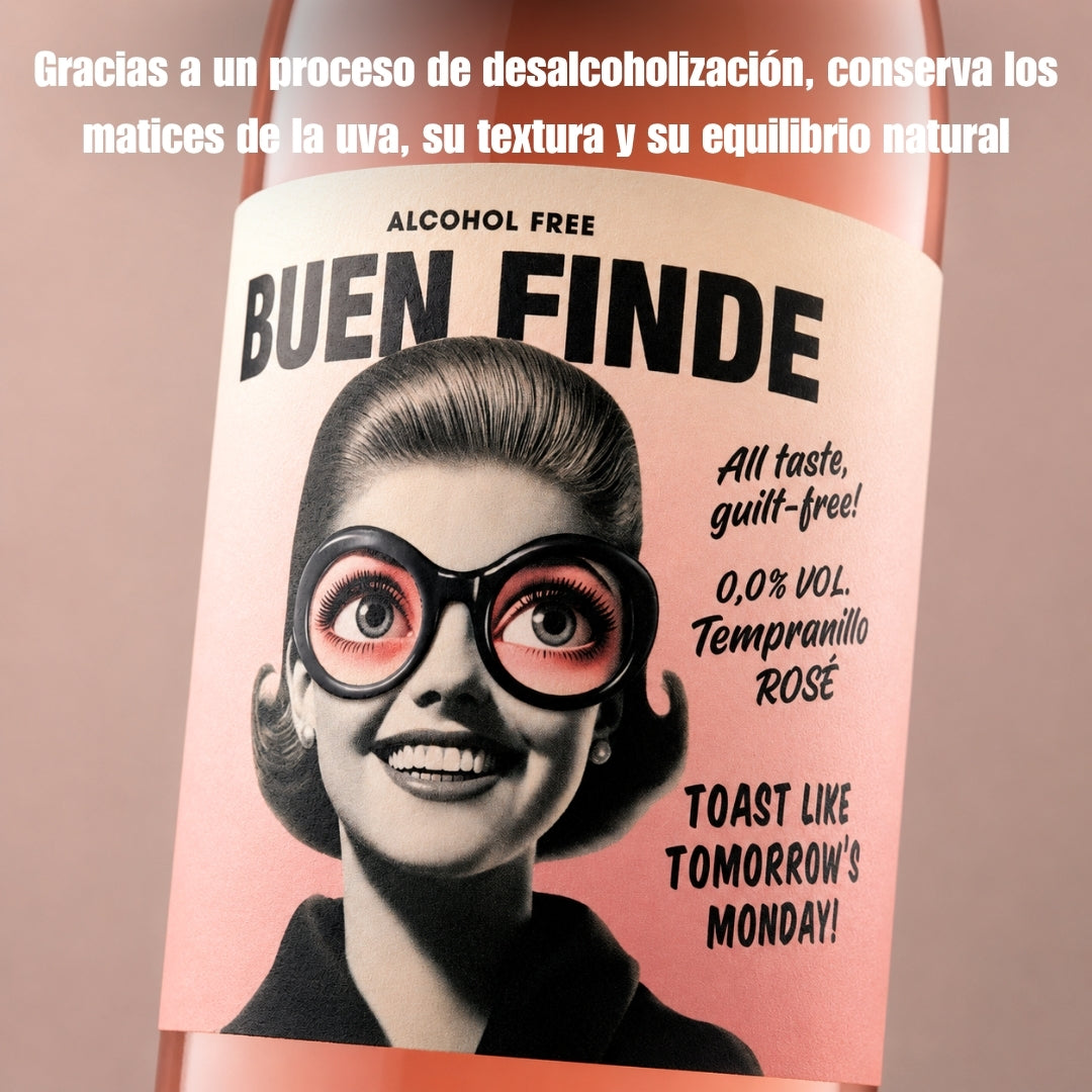 Vino Rosado Sin Alcohol 0,0% Tempranillo | Pack 6 Botellas X 750 Ml | Vino Rosado Desalcoholizado Fresco Y Afrutado_4