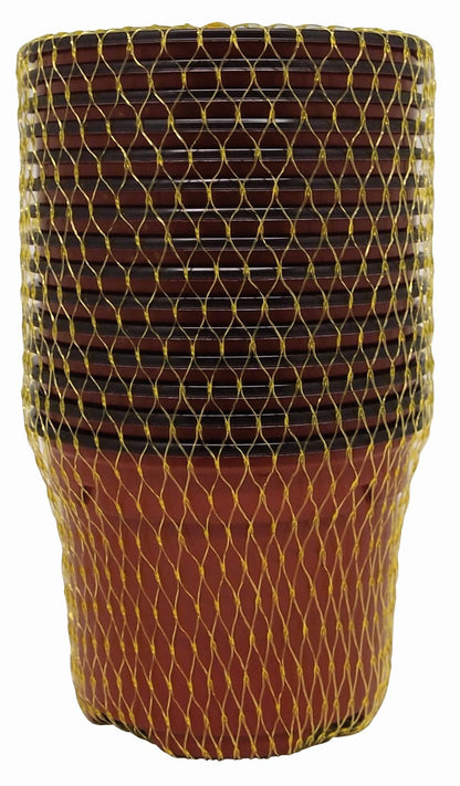 Conjunto de 15 vasos em polipropileno castanho 9 x 6,8 cm