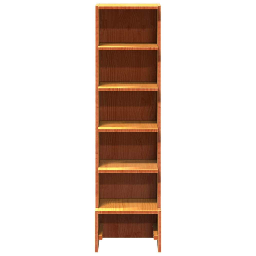 Mueble Zapatero Madera Maciza De Pino Marrón Cera 28x30x104 Cm / Vetonek_0