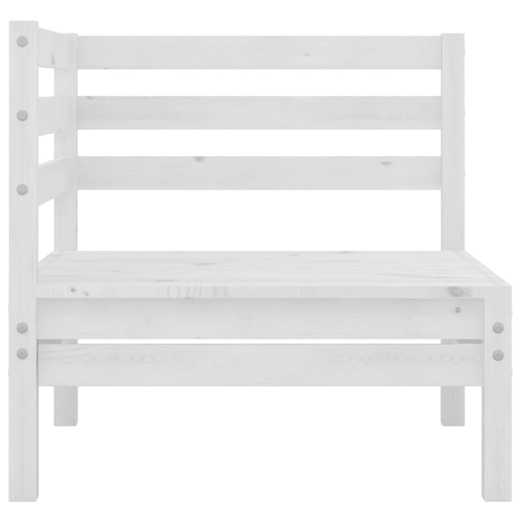 Juego De Muebles De Jardín 5 Pzas Madera Maciza De Pino Blanco / Vetonek_2