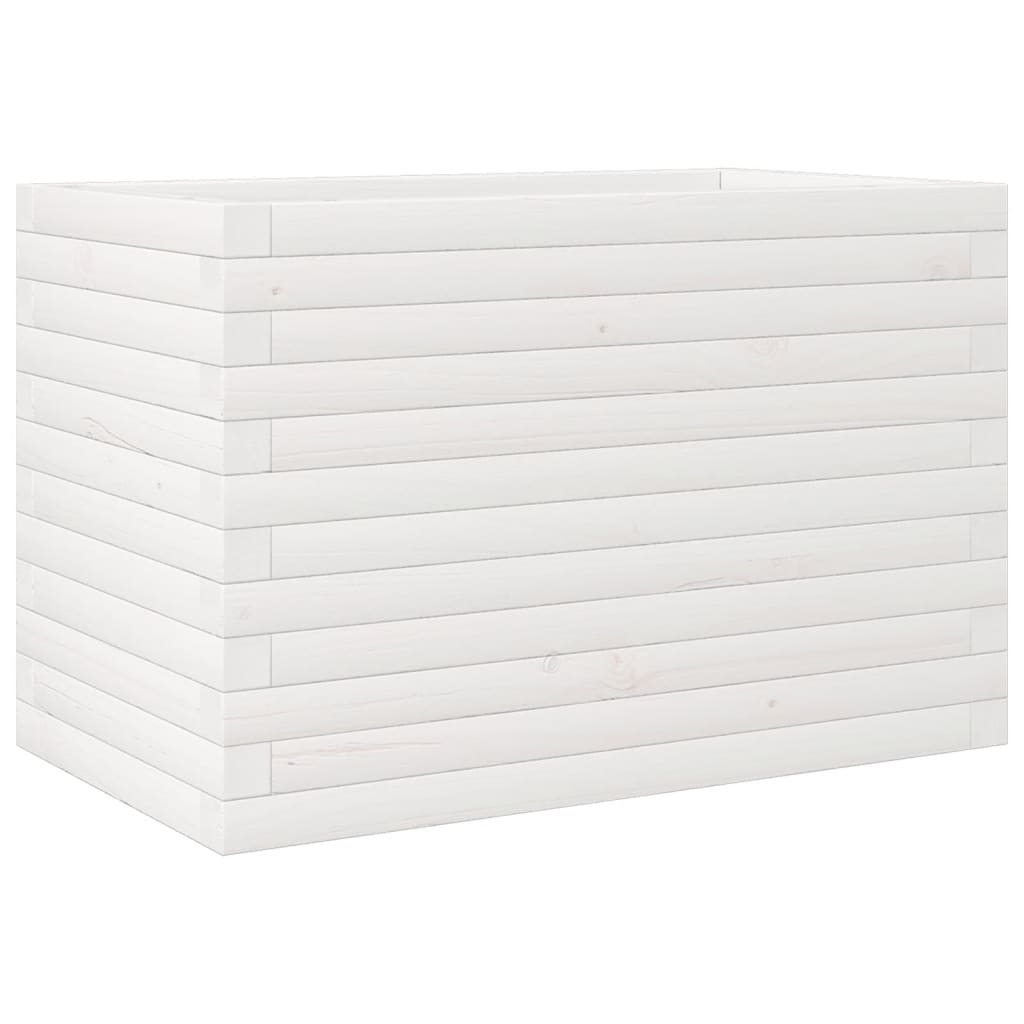 Jardinera De Madera Maciza De Pino Blanco 70x40x45,5 Cm_0