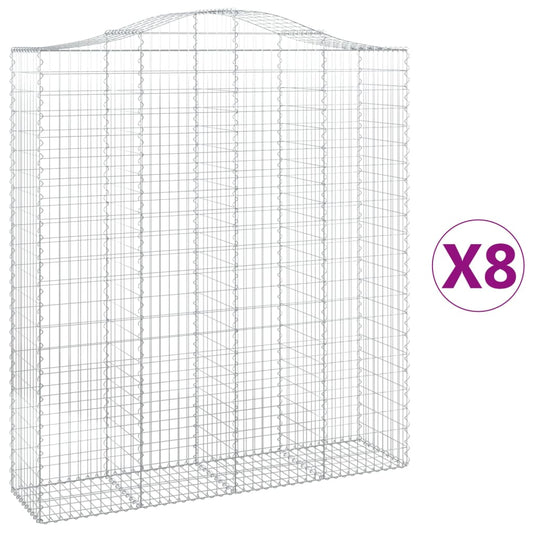 Cestas De Gaviones 8 Uds Forma De Arco Hierro 200x50x220/240 Cm_0