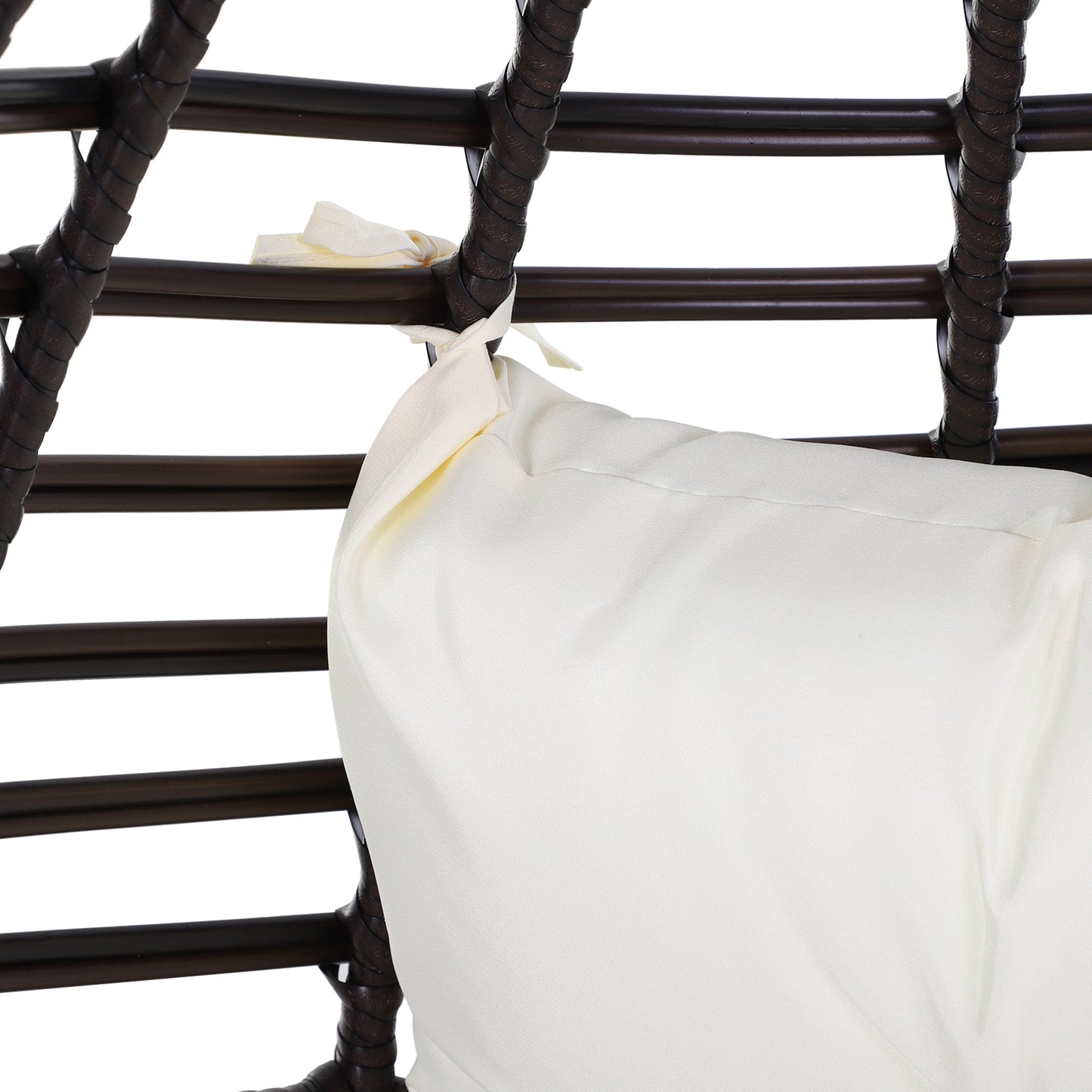 Outsunny Sillón De Exterior De Ratán En Forma De Lágrima Con Cojín Marrón Crema_3