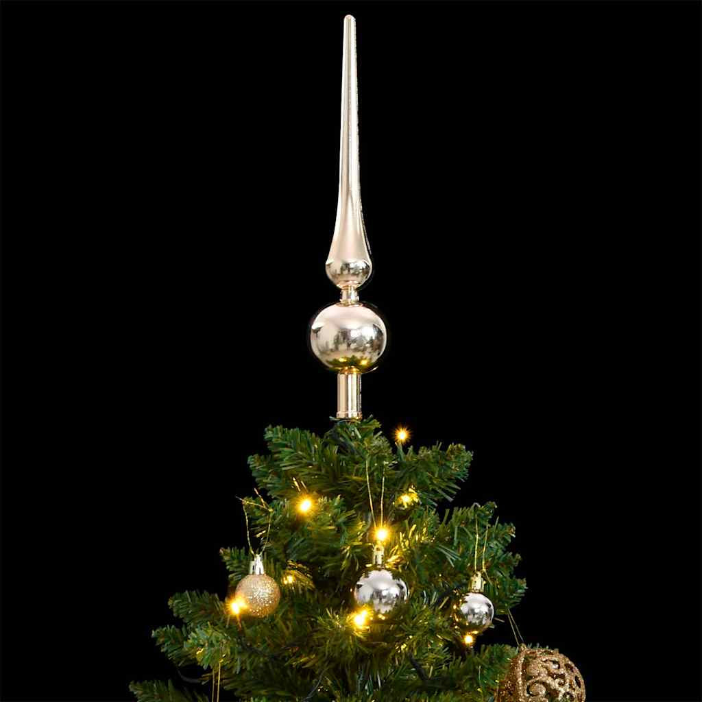 Vidaxl Árbol Navidad Artificial Con Bisagras 150 Led Y Bolas 120 Cm_1