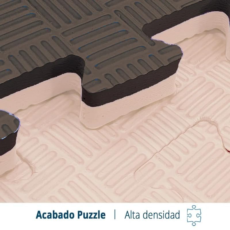 Artatami® Tatami Puzzle 1x1x40 mm Marron - Beige Pack Ahorro【20 Unidades】 Alta Densidad EVA – Judo, BJJ, MMA y Lucha_3